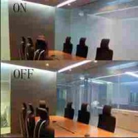 智能调光玻璃膜 变色电镀隐私通电控雾化玻璃 办公室隔断墙